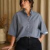 Chemise collerette grise Rose & Marie – création upcyclée