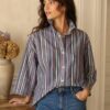 Chemise collerette rayée Rose & Marie – création upcyclée