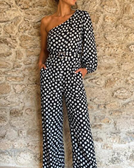 Combinaison Mango pois noir & blanc T42 — 19€