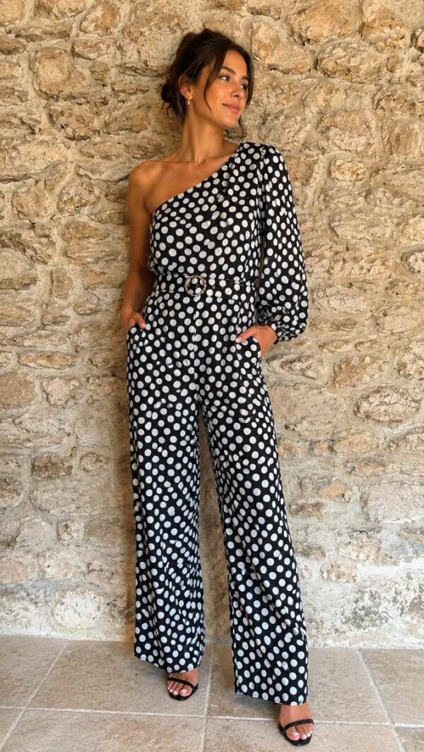 Combinaison Mango pois noir & blanc T42 — 19€