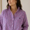 Chemise Collerette Rose à Carreaux – Taille 42 à 48 – Collection Les Héritières