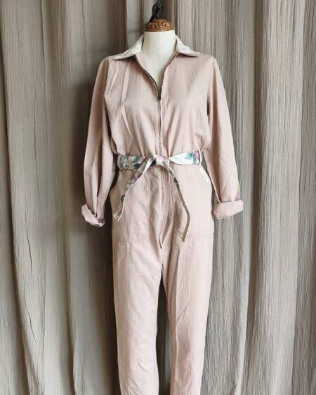 Combinaison Upcyclée « Les Héritières » – Rose Poudré – Taille 40