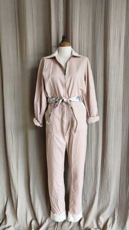 Combinaison Upcyclée « Les Héritières » – Rose Poudré – Taille 40