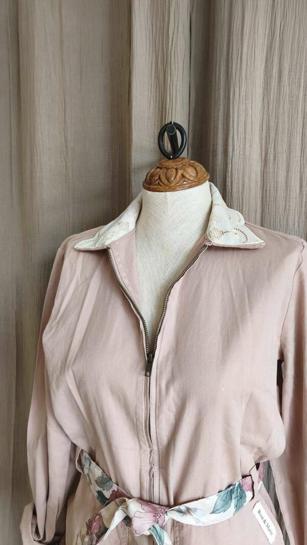 Combinaison Upcyclée « Les Héritières » – Rose Poudré – Taille 40