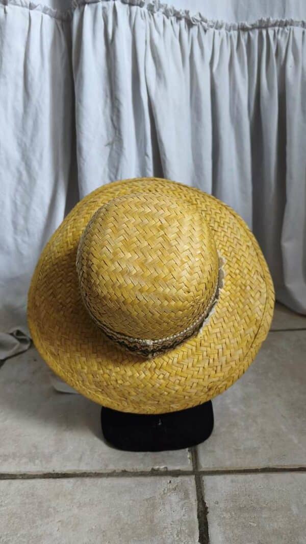 Chapeau vintage dentelle ancienne Rose & Marie – Taille S (52 cm)