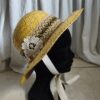 Chapeau vintage dentelle ancienne Rose & Marie – Taille S (52 cm)