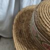 Chapeau de paille naturel vintage Rose & Marie – Taille unique (54 à 56 cm)