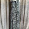 Robe longue Promod imprimé feuillage noir et beige – Taille 38/40