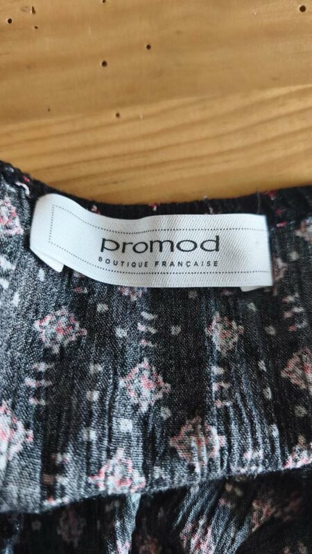 Robe longue Promod imprimé bohème noir et rouge – Taille 40