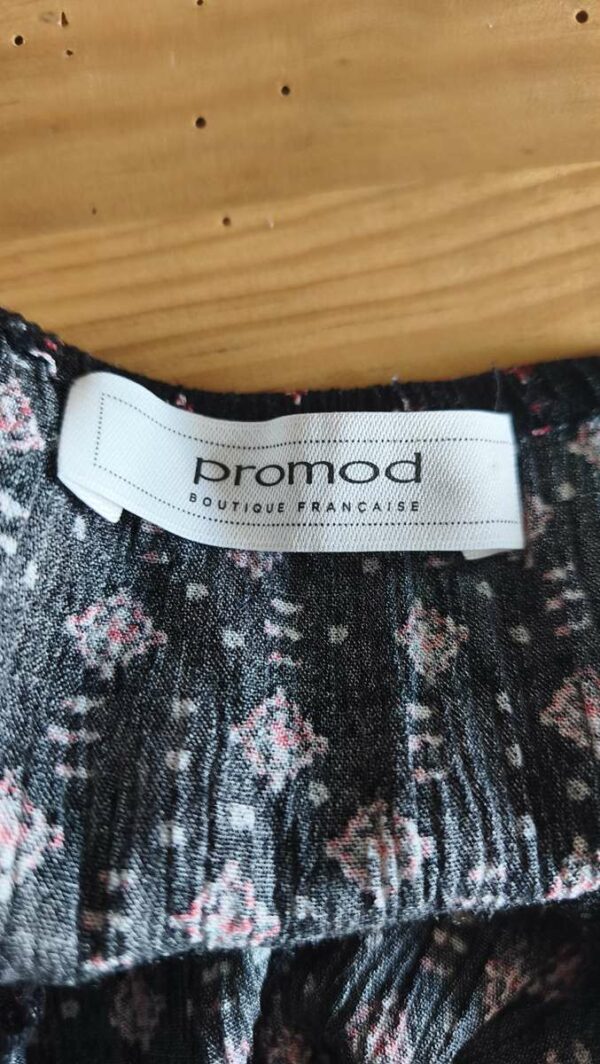 Robe longue Promod imprimé bohème noir et rouge – Taille 40