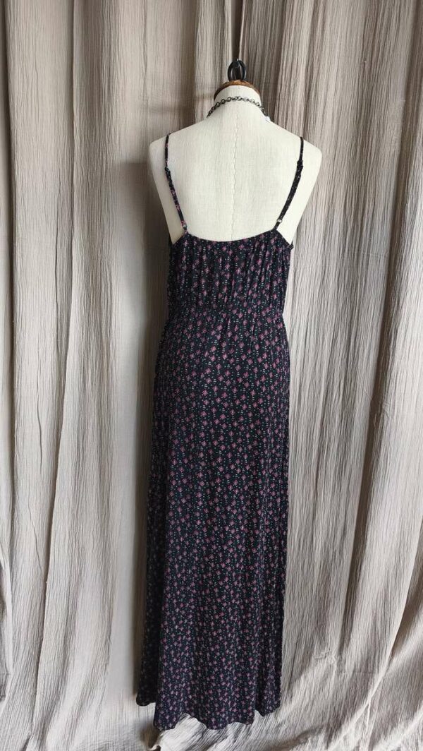 Robe longue Promod imprimé bohème noir et rouge – Taille 40