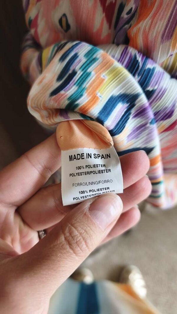 Robe fluide multicolore à motifs graphiques – Taille 40 – Neuve avec étiquette