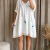 Caftan Upcyclé « Bleuets d'Antan » – Collection Les Héritières