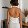 Top torsadé en drap ancien – Blanc