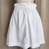 Jupe courte en coton ancien blanc upcyclée Rose & Marie – Taille M/L