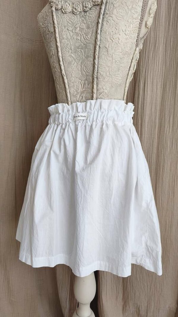 Jupe courte en coton ancien blanc upcyclée Rose & Marie – Taille M/L