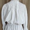 Blouse courte antique en coton blanc upcyclée Rose & Marie – Taille M/L