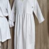Robe longue en drap ancien et broderie anglaise Rose & Marie – Taille M/L
