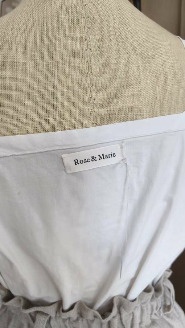 Top en coton ancien blanc upcyclé Rose & Marie – Taille S/M