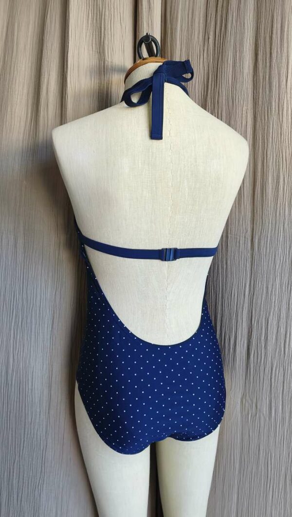 Maillot de bain une pièce bleu marine à pois – Taille 38/40