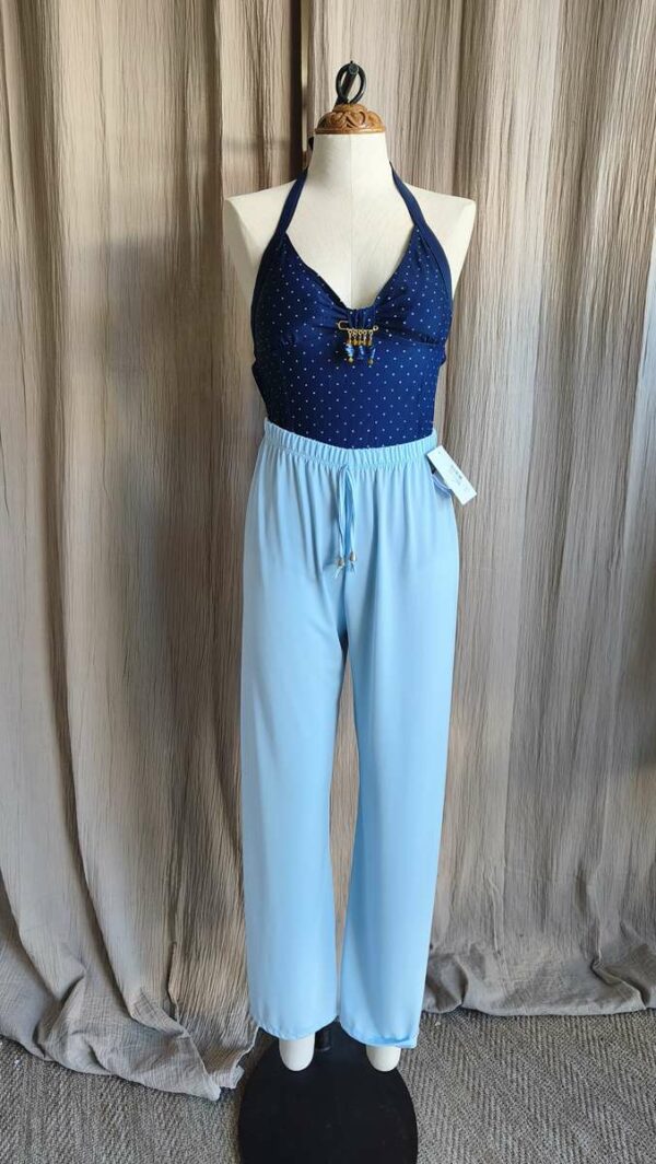 Maillot de bain une pièce bleu marine à pois – Taille 38/40