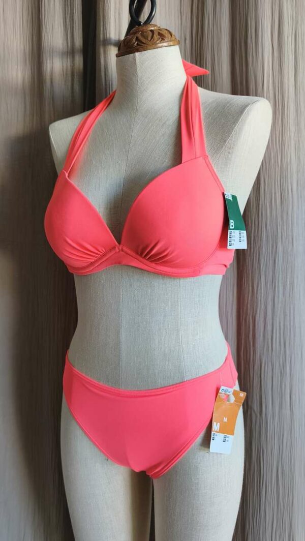Maillot de bain 2 pièces orange fluo – Taille 36 (étiquette 38) – Neuf