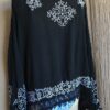 Kimono fluide noir brodé blanc Babacool – Taille 2