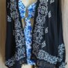 Kimono fluide noir brodé blanc Babacool – Taille 2