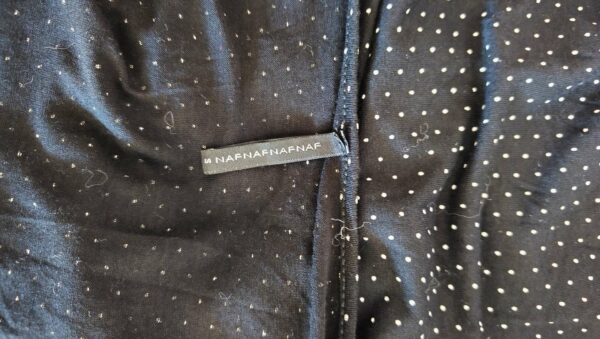 Robe portefeuille Naf Naf à pois noire – T38 – Vintage Y2K