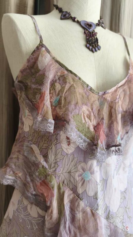 Top en soie René Derhy fleuri – T38/M – Vintage Y2K