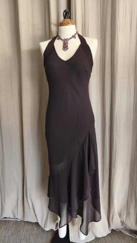 Robe longue Jessica chocolat – T38 – Vintage Y2K