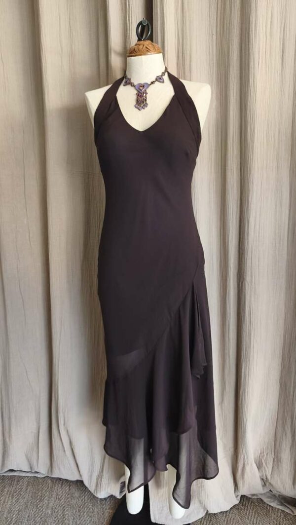 Robe longue Jessica chocolat – T38 – Vintage Y2K