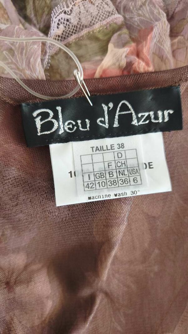 Boléro en voile chocolat Bleu d'Azur – T38 – Neuf avec étiquette – Y2K