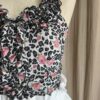 Top Georgia léopard fleuri – T38 – Vintage Y2K