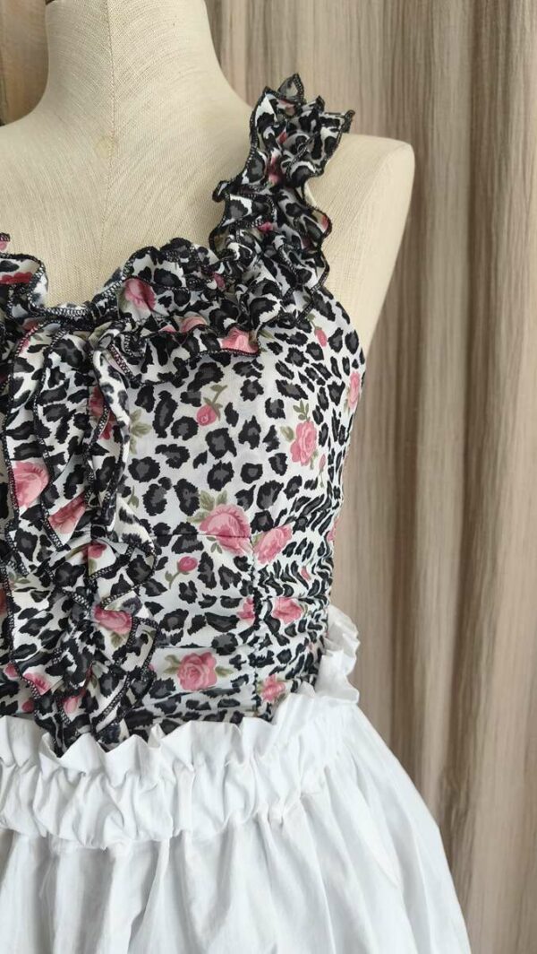Top Georgia léopard fleuri – T38 – Vintage Y2K
