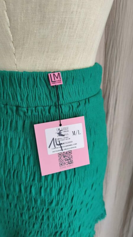 Jupe froncée verte LM Lulu – T38/40 – Neuve avec étiquette