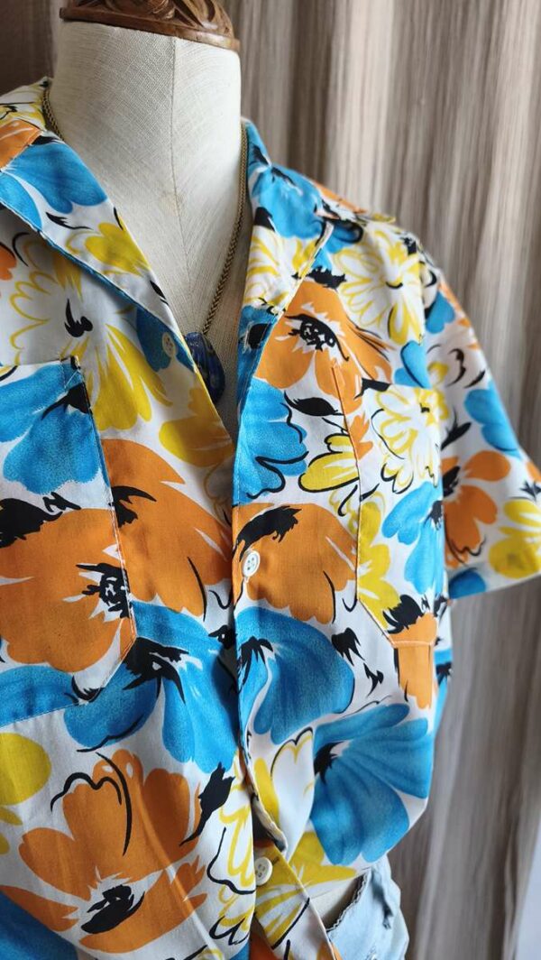 Chemisette vintage en coton années 80 – Taille 38