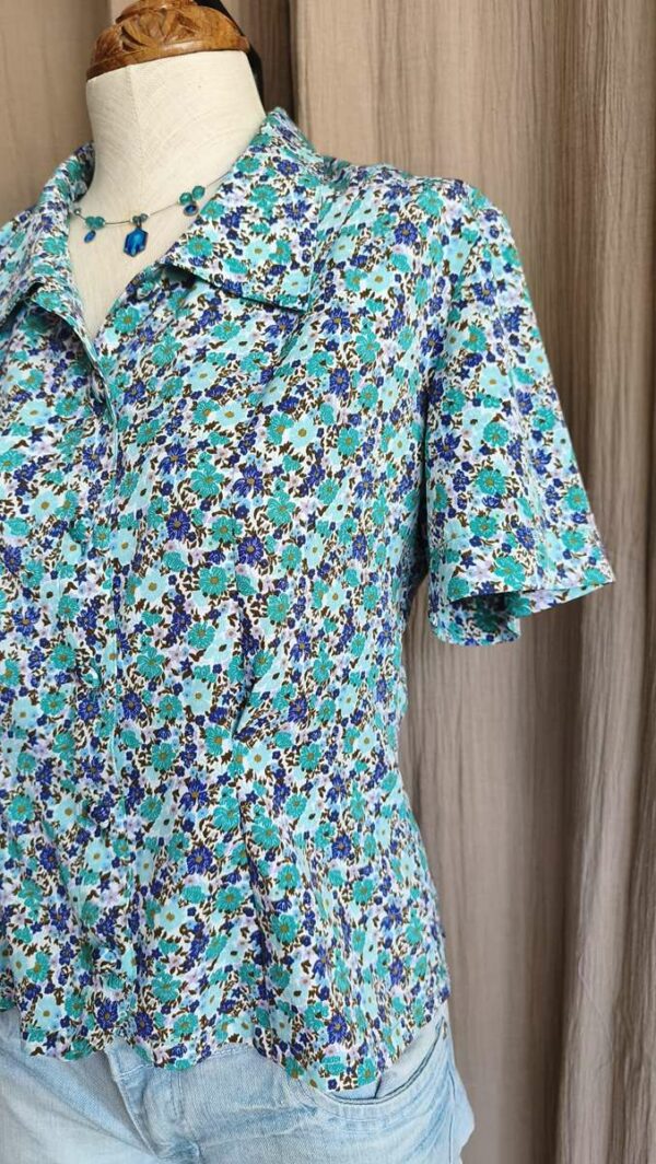 Blouse vintage fleurie années 80 – Taille 38