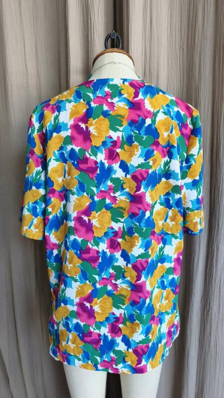 Blouse vintage fleurie années 80 – Taille 44