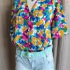 Blouse vintage fleurie années 80 – Taille 44