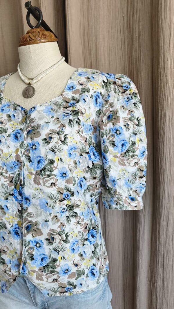 Blouse vintage en coton fleurie – Taille 38/40