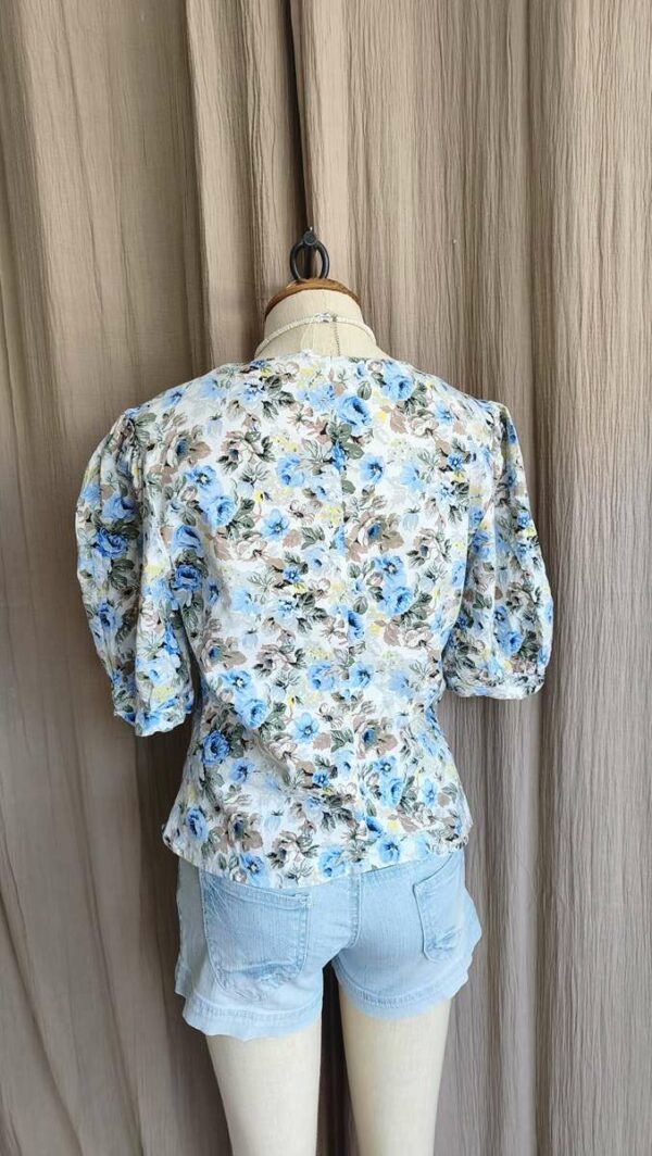 Blouse vintage en coton fleurie – Taille 38/40