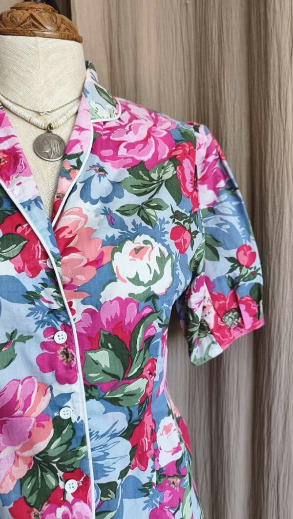 Blouse vintage fleurie années 80 – Taille 38