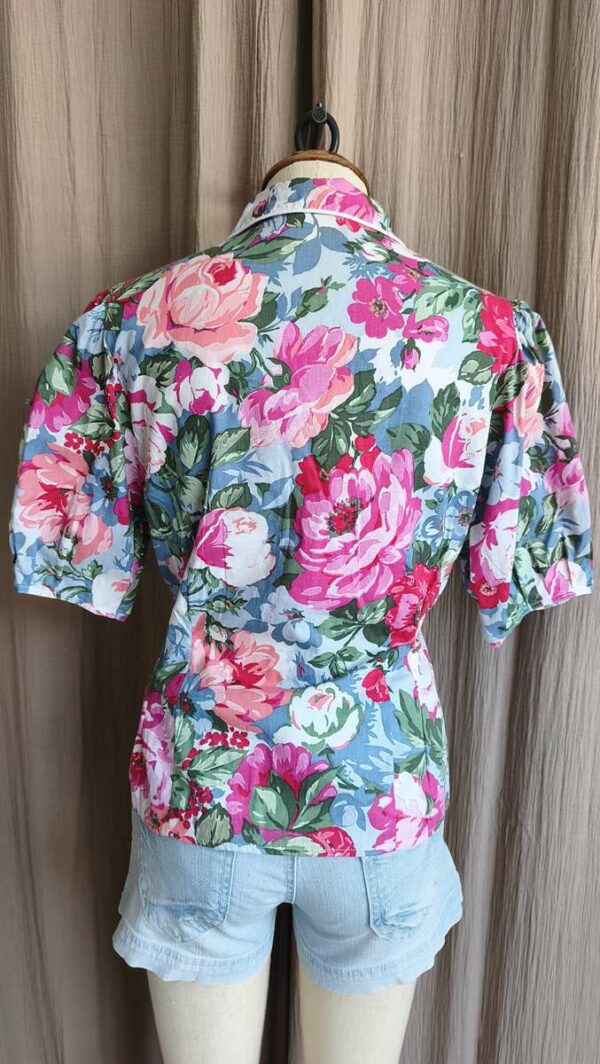 Blouse vintage fleurie années 80 – Taille 38