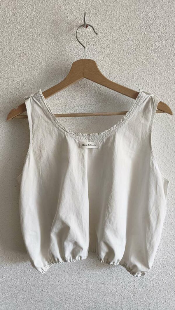 Top Rose & Marie en coton ancien – Taille S