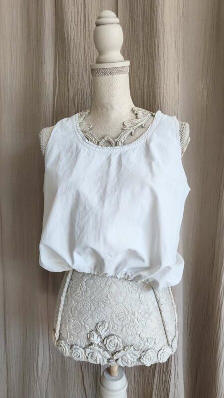 Top Rose & Marie en coton ancien – Taille S/M