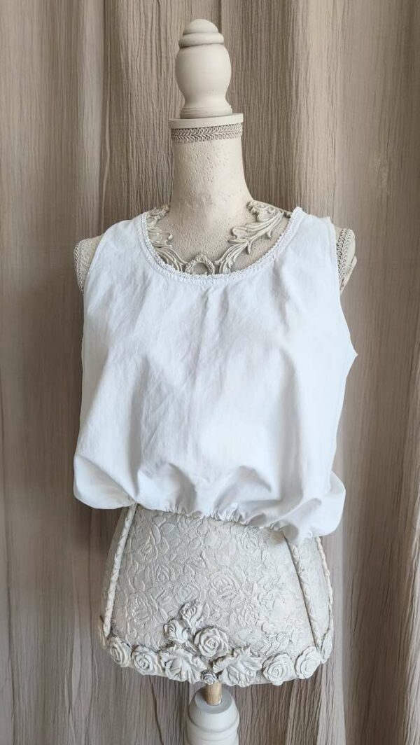 Top Rose & Marie en coton ancien – Taille S/M