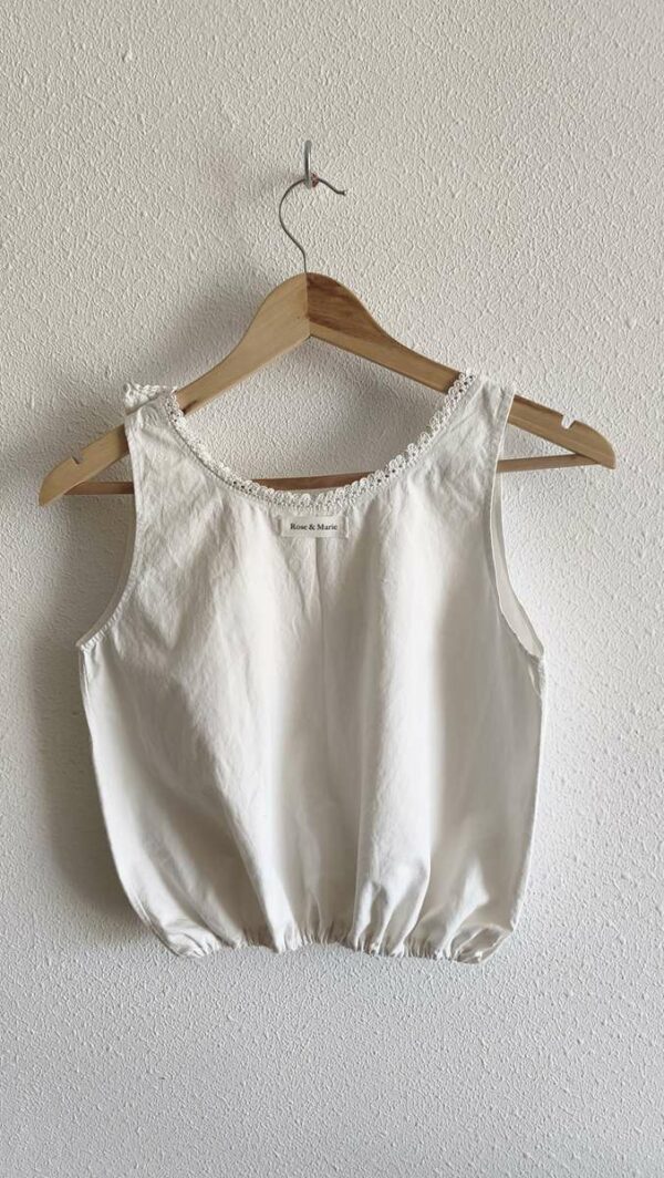 Top Rose & Marie en coton ancien – Taille S/M