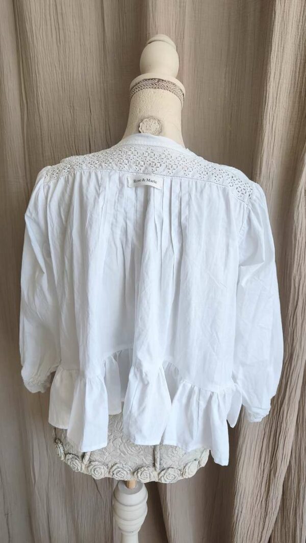Blouse Rose & Marie en coton ancien et broderie anglaise – Taille 36/38