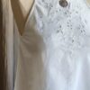 Top vintage brodé en coton blanc – Taille 34